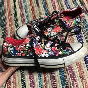 Lisa frank style converse low tops sz 7